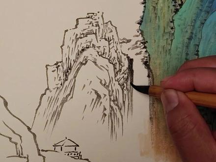 完整画面起稿 #零基础学画画