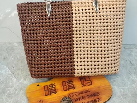 晴晴妈藤条编织肤色+咖啡色拼色托特包教程一#纯手工编制 #手工diy #编织教程 #教程 #藤条编织 #包包 #零基础教学