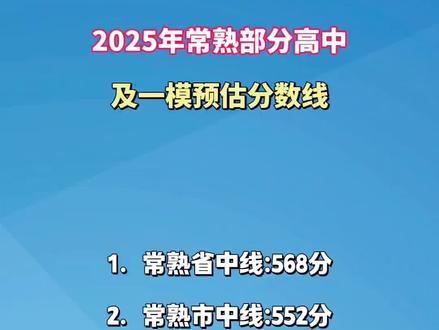 常熟部分学校及一模预估分数线#常熟中考 #一模