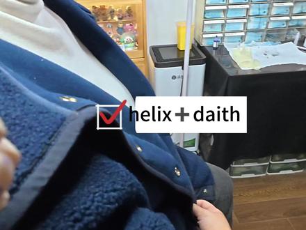 helix.daith| #西安穿孔 #钛合金耳饰搭配 #耳骨钉 #耳轮脚