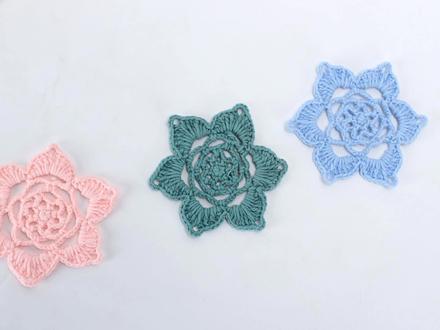 娟娟编织,一线连六瓣花,针法简单好学 #我的手工作品 #钩针基础教程