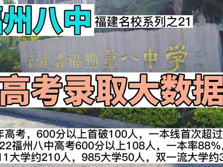 福州八中高考大数据,近三年一本上线率,985和211大学录取情况 #985院校 #名校 #福州八中 #福州