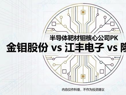 半导体靶材钼核心企业PK-金钼股份vs江丰电子vs隆华科技 #投资理财 #股票干货 #财经知识 #半导体靶材钼