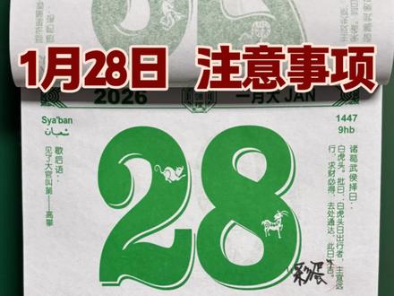 1月28日 早八黄历⚠️ #电子日历 #老黄历 #今日黄历