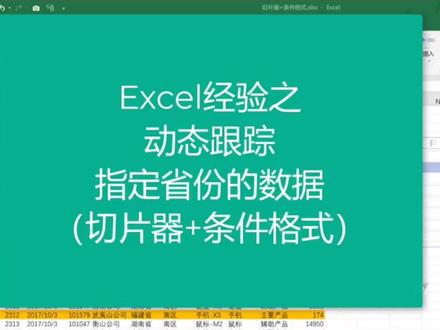 切片器+条件格式的经典案例:动态跟踪显示指定省份数据!#办公技巧 #办公软件技巧 #职场王者 #excel