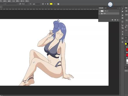 PS手绘火影忍者晓组织美女小南泳池派对(下) #板绘 #绘画过程 #绘画 #手绘 #绘画练习 #原创插画