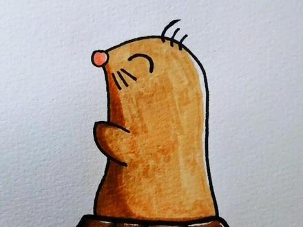 萌萌哒小鼹鼠,来一只~很简单哦!#画画 #简笔画 #手绘 #跟着抖音学画画 #亲子