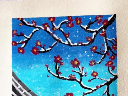 冬日翘角梅花#丙烯画素材 #一起来画画 #绘画教程