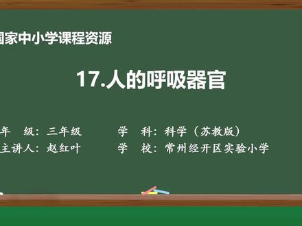 新苏教版科学三下精品课件 17人的呼吸器官
