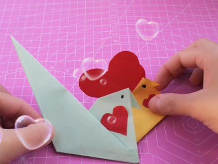 手工折纸——大公鸡,喔喔喔~