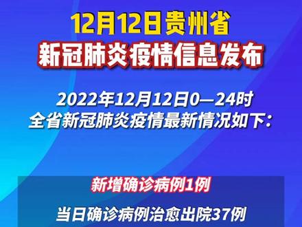 12月12日贵州省新冠肺炎疫情信息发布
