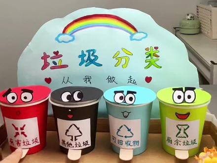 【挑战纸杯的10种玩法】第10集:用两个纸杯就可以做一个好玩的垃圾分类玩具!#纸杯手工 #垃圾桶 #创作者流量扶持计划 #垃圾分类#创作灵感