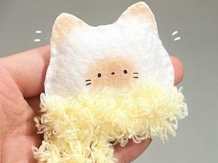 用洗脸巾做暹罗猫捏捏!? #手搓颜料转场 #手工 #解压 #捏捏乐 #可爱