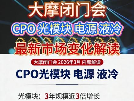 大摩闭门会,CPO、光模块、电源、液冷,顶级投行内部观点曝光 #CPO #光模块 #电源 #液冷 #财经干货