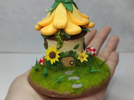 粘土迷你森林小屋微缩场景手工diy粘土教程#变废为宝#粘土@抖音小助手