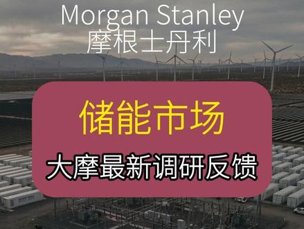 大摩关于储能市场的最新调研