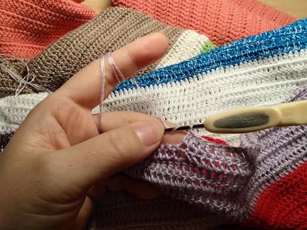 #钩针编织#发现上一行漏针怎么办?当然补起来