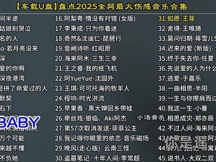 【车载U盘】盘点2025全网播放破十亿热歌合集#车载U盘 #热门音乐🔥 #伤感音乐 #U盘tang4770435 #买U盘看主页
