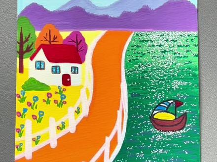 超简单的春天主题画,你画你也行!#丙烯马克笔 #春天主题画 #绘画教程 #零基础学画画 #马克笔绘画