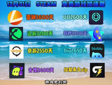 2025年12月31号 可以玩steam游戏的免费游戏加速器!实测有效,可以理会!#steam游戏 #主机游戏 #单机游戏 #加速器 #免费时长领取