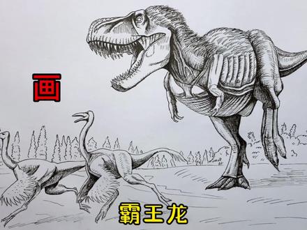 手绘恐龙教程、教你如何画恐龙、霸王龙#画画 #手绘 #绘画过程 #霸王龙 #侏罗纪世界