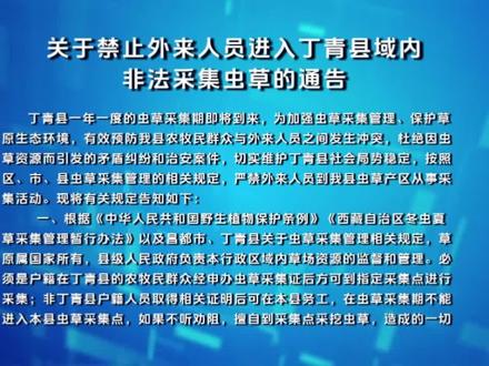 关于禁止外来人员进入丁青县域内非法采集虫草的通告