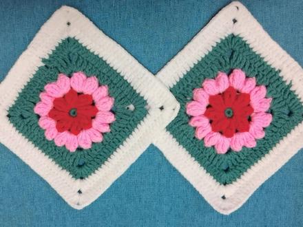 正方形小花片,拼接抱枕,毯子,简单又漂亮