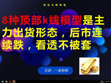 8种顶部k线模型是主力出货形态,后市连续跌,看透不被套