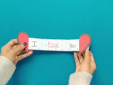 手工制作情人节贺卡,制作简单能翻页,礼轻情意重,礼物 #手工制作 #折纸教程 #创意折纸 #情人节贺卡