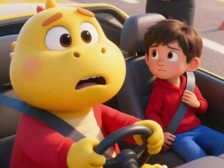 大怨种学车,人到了教练没到🚗#儿童动画#儿童#奶龙#搞笑#学车