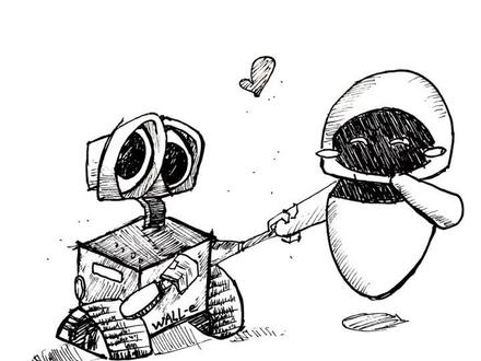 有多少人看过这部动画?#机器人总动员瓦力伊娃 #黑白画 #画 @抖音小助手