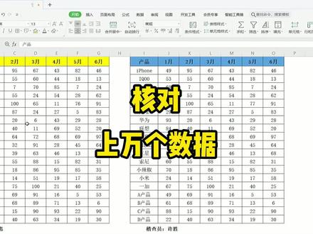 要核对两个表格,有上万个数据,使用条件格式快速找出不同哦