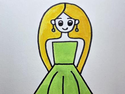 教你这样画漂亮的小女孩,一学就会#画画 #简笔画 #零基础学画画 #一起学画画 #儿童简笔画