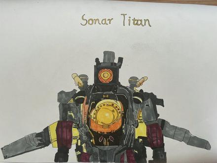 泰坦声纳来啦,暴揍骷髅马桶人!#我是画渣 #灵魂画师