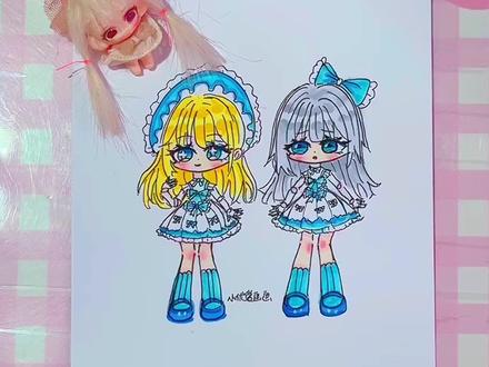 双生怨灵安娜安娅的两种画法#惊魂寻宝队 #双生怨灵 #简笔画 #同人