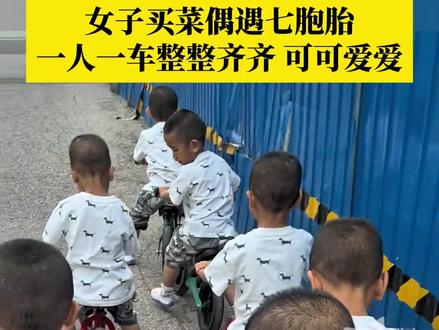 现实版“葫芦娃”来啦!9月3日,北京,#女子买菜偶遇可可爱爱七胞胎,直呼很敬佩他们的妈妈,怀孕生产时太不容易了!#葫芦娃 #萌娃