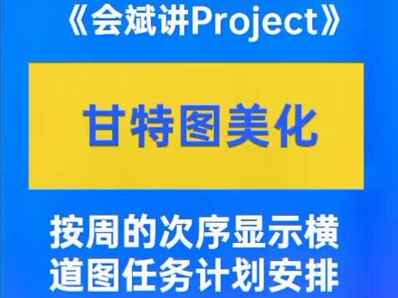 第30集|Project教程:甘特图计划如何按照周的次序显示。#创作人计划 #project教程 #项目经理