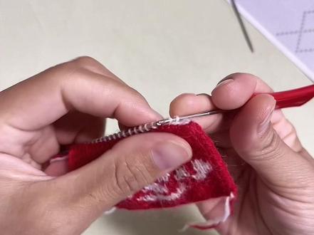 双面提花围巾收针教程#手工编织零基础教学 #围巾教程 #简单易学