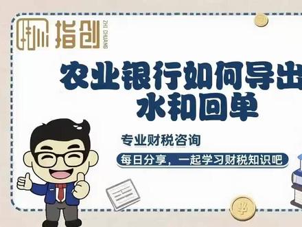 农业银行如何导出流水和回单#银行流水