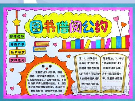 图书借阅公约手抄报简单又好看含文字内容#图书借阅公约手抄报二年级 #图书借阅公约 #手抄报 #读书手抄报