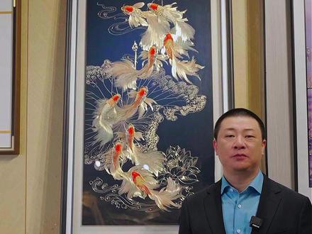 满满高级感的一幅铜雕精品《九鱼聚财图》#玄关画 #装饰画 #铜雕画 #家居软装 #全屋配画