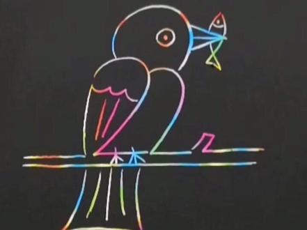 用22教你画翠鸟#创意美术 #一学就会