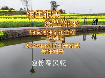 3月的纳里很美 ,溪望你来。2026年3月7日长寿新市纳溪河举行开幕式。纳溪河全程一镜到底。#一镜到底 #抖出你的家乡美景 #油菜花 #油菜花的季节 #长寿文旅推荐官