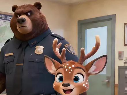 熊局长关心朱迪兔#二次元 #小朋友都爱看 #ai #国产动漫