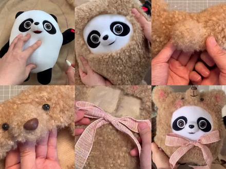 冰墩墩的小熊🐻玩偶服。打板+制作,快快动手做起来吧!😄#冰墩墩 #冰墩墩衣服 #冰墩墩真是太可爱了 #手工 #diy #娃衣
