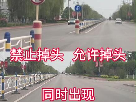 掉头标志冲突下的驾驶规则解析 学会掉头#安全出行 #安全第一