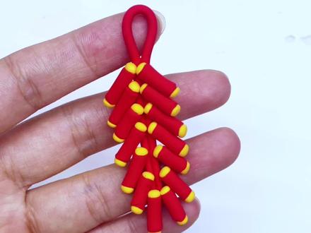 马上跨年了,超简单的鞭炮教程,快学起来,有手就会哦#粘土教程 #粘土鞭炮 #幼儿园手工 #超轻粘土手工