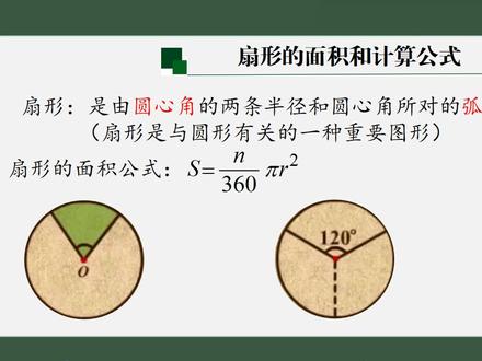 扇形的面积和计算公式 #小学数学