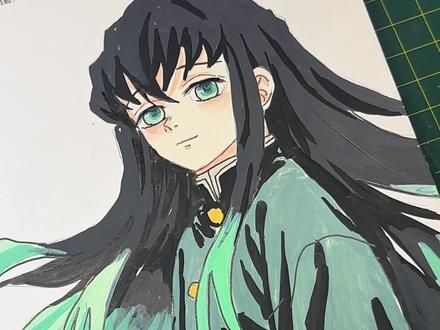 鬼灭日历📆 | 八月 画透透!淡淡的透透居然是狮子座#鬼灭之刃 #手绘 #时透无一郎 #泰驰漫洛pro丙烯马克笔