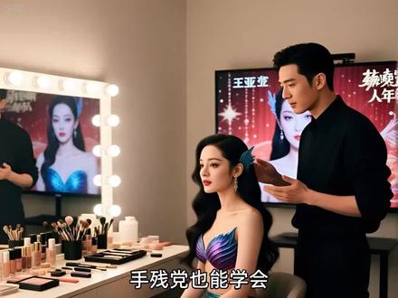 手残党也能学会的迪丽热巴春晚人鱼妆!#有一种眼神叫家人